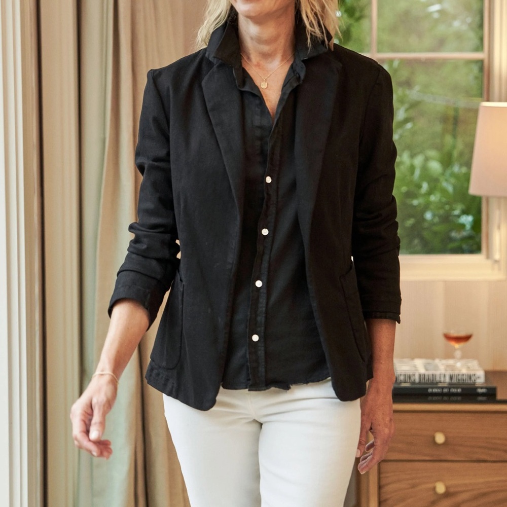 Frank & Eileen Dublin Italian Performance Denim Tailored Blazer Black Large